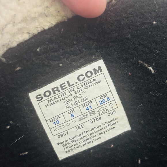 Sorel 1964 Pac Graphic Winter Boots Womens Size 10 Black White Waterproof - Picture 6 of 6